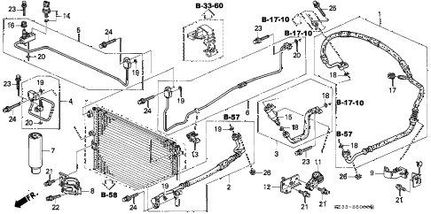 2000 RLNAVIGATION 4 DOOR 4AT A/C HOSES - PIPES diagram