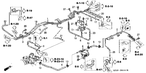 1998 RL PREM 4 DOOR 4AT INSTALL PIPE - TUBING diagram
