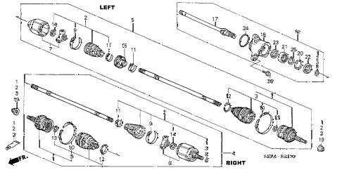 2004 RL 4 DOOR 4AT DRIVESHAFT - HALF SHAFT diagram 2004 RL 4 DOOR 4AT DRIVESHAFT - HALF SHAFT diagram