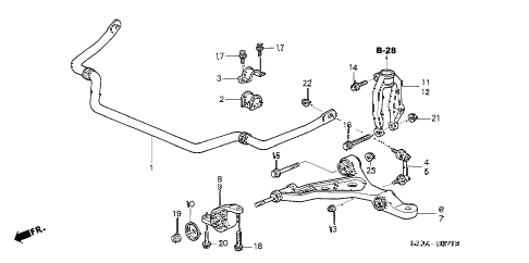 2004 RL 4 DOOR 4AT FRONT STABILIZER - FRONT LOWER ARM diagram