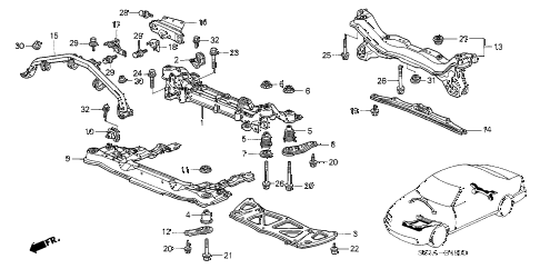 2004 RL 4 DOOR 4AT CROSS BEAM diagram 2004 RL 4 DOOR 4AT CROSS BEAM diagram