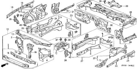 2004 RL 4 DOOR 4AT FRONT BULKHEAD diagram 2004 RL 4 DOOR 4AT FRONT BULKHEAD diagram