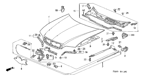2004 RL 4 DOOR 4AT HOOD diagram 2004 RL 4 DOOR 4AT HOOD diagram