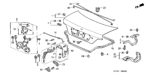 2004 RLNAVIGATION 4 DOOR 4AT TRUNK LID diagram 2004 RLNAVIGATION 4 DOOR 4AT TRUNK LID diagram