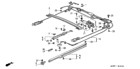 2004 RL 4 DOOR 4AT ROOF SLIDE COMPONENTS diagram 2004 RL 4 DOOR 4AT ROOF SLIDE COMPONENTS diagram