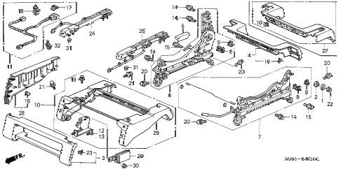 2002 MDX STDNAVI 5 DOOR 5AT FRONT SEAT COMPONENTS (R.) diagram