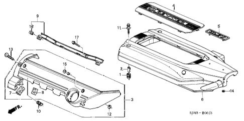 2002 MDX PREMPKG-NAV 5 DOOR 5AT INTAKE MANIFOLD COVER (1) diagram 2002 MDX PREMPKG-NAV 5 DOOR 5AT INTAKE MANIFOLD COVER (1) diagram