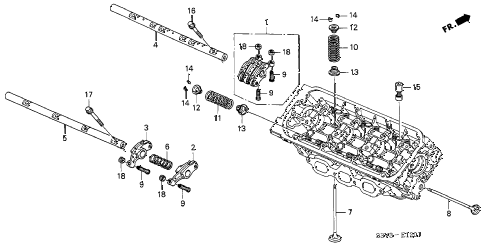 2002 MDX PREMPKG-NAV 5 DOOR 5AT VALVE - ROCKER ARM (RR.) (1) diagram 2002 MDX PREMPKG-NAV 5 DOOR 5AT VALVE - ROCKER ARM (RR.) (1) diagram
