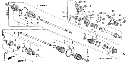 2002 MDX STD 5 DOOR 5AT DRIVESHAFT - HALF SHAFT diagram