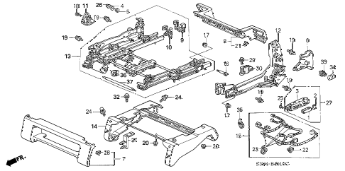 2005 MDX TOURPKG-NAV RES 5 DOOR 5AT FRONT SEAT COMPONENTS (L.) diagram 2005 MDX TOURPKG-NAV RES 5 DOOR 5AT FRONT SEAT COMPONENTS (L.) diagram