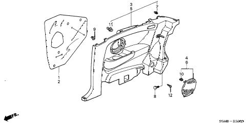 2003 RSX BASELEATHER 3 DOOR 5AT SIDE LINING diagram 2003 RSX BASELEATHER 3 DOOR 5AT SIDE LINING diagram
