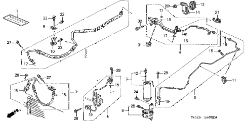 2005 RSX BASELEATHER 3 DOOR 5AT A/C HOSES - PIPES diagram