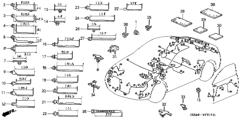 2002 RSX BASE 3 DOOR 5MT HARNESS BAND - BRACKET diagram