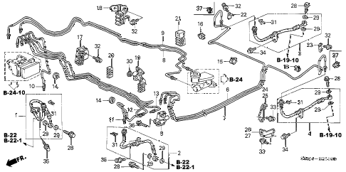 2002 RSX BASELEATHER 3 DOOR 5AT BRAKE LINES (ABS) diagram
