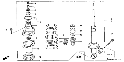 2002 RSX TYPE-S 3 DOOR 6MT REAR SHOCK ABSORBER diagram 2002 RSX TYPE-S 3 DOOR 6MT REAR SHOCK ABSORBER diagram