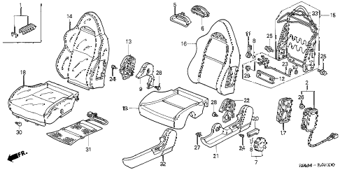 2003 RSX BASELEATHER 3 DOOR 5AT FRONT SEAT (L.) diagram