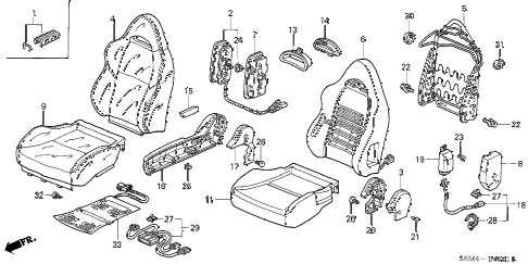 2005 RSX BASELEATHER 3 DOOR 5AT FRONT SEAT (R.) diagram