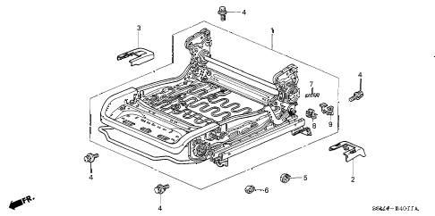2005 RSX BASELEATHER 3 DOOR 5AT FRONT SEAT COMPONENTS (L.) (MANUAL HEIGHT) diagram