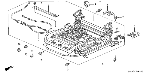 2004 RSX BASE 3 DOOR 5AT FRONT SEAT COMPONENTS (R.) diagram