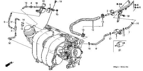 2002 RSX BASELEATHER 3 DOOR 5AT INSTALL PIPE - TUBING diagram