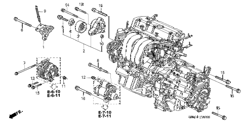 2003 RSX BASE 3 DOOR 5AT ENGINE MOUNTING BRACKET diagram