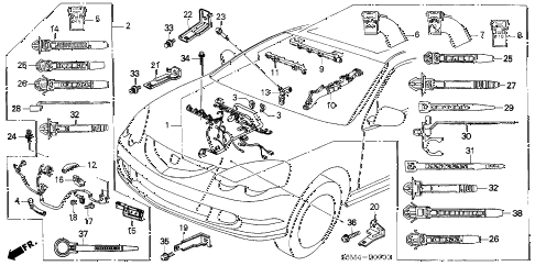 2002 RSX BASELEATHER 3 DOOR 5AT ENGINE WIRE HARNESS diagram