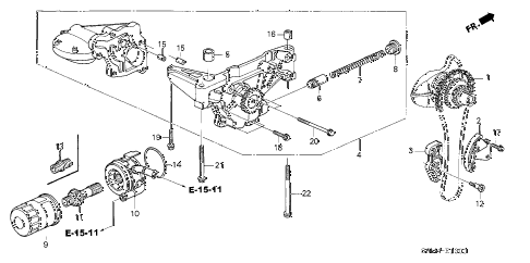 2004 RSX BASE 3 DOOR 5AT OIL PUMP - OIL STRAINER diagram