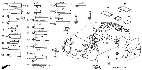 2006 RSX BASELEATHER 3 DOOR 5AT HARNESS BAND - BRACKET diagram