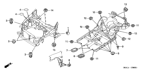 2006 RSX TYPE-S 3 DOOR 6MT GROMMET (FR.) diagram 2006 RSX TYPE-S 3 DOOR 6MT GROMMET (FR.) diagram