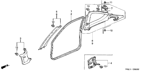 2006 RSX TYPE-S 3 DOOR 6MT PILLAR GARNISH diagram 2006 RSX TYPE-S 3 DOOR 6MT PILLAR GARNISH diagram