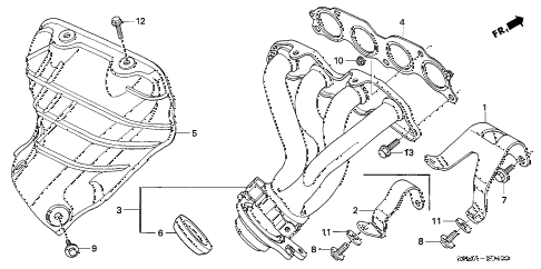 2006 RSX BASELEATHER 3 DOOR 5AT EXHAUST MANIFOLD diagram