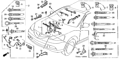 2006 RSX BASELEATHER 3 DOOR 5AT ENGINE WIRE HARNESS diagram