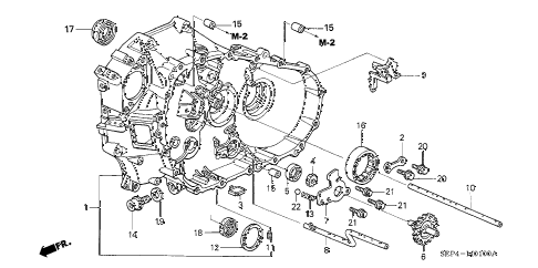 2006 TL SPORTSUMMER TIRE 4 DOOR 6MT MT CLUTCH CASE diagram