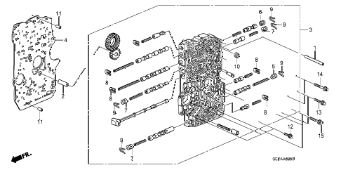 2008 TL BASE 4 DOOR 5AT AT MAIN VALVE BODY diagram 2008 TL BASE 4 DOOR 5AT AT MAIN VALVE BODY diagram