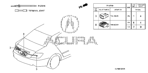 2006 RL 4 DOOR 5AT ELECTRICAL CONNECTORS (RR.) diagram 2006 RL 4 DOOR 5AT ELECTRICAL CONNECTORS (RR.) diagram