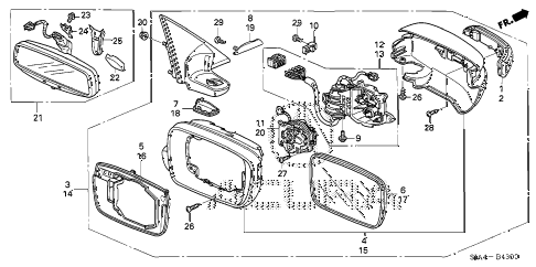 2005 RL-AALASKA 4 DOOR 5AT MIRROR diagram