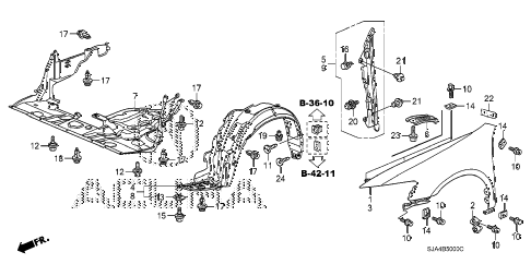 2008 RL 4 DOOR 5AT FRONT FENDERS diagram