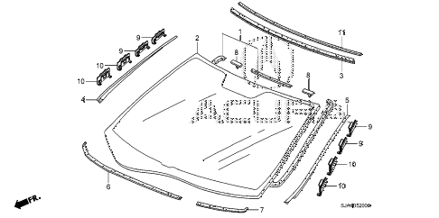 2007 RL 4 DOOR 5AT FRONT WINDSHIELD diagram 2007 RL 4 DOOR 5AT FRONT WINDSHIELD diagram