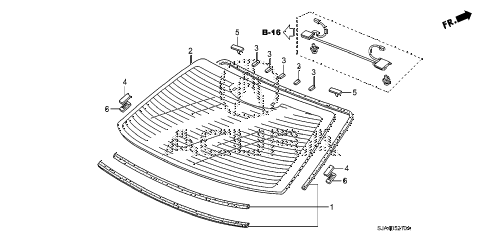 2007 RL-TECCMBS 4 DOOR 5AT REAR WINDSHIELD diagram 2007 RL-TECCMBS 4 DOOR 5AT REAR WINDSHIELD diagram