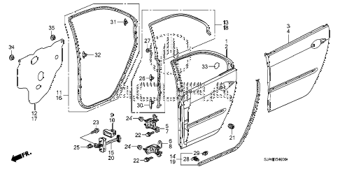 2007 RL 4 DOOR 5AT REAR DOOR PANELS diagram 2007 RL 4 DOOR 5AT REAR DOOR PANELS diagram