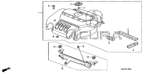 2009 RL-TEC 4 DOOR 5AT ENGINE COVER (2) diagram