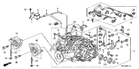 2010 RDX TECHSH-AWD 5 DOOR 5AT REAR DIFFERENTIAL - MOUNT diagram