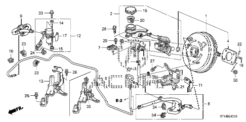 2008 RDX TECH 5 DOOR 5AT BRAKE MASTER CYLINDER  - MASTER POWER (KA) (KC) diagram