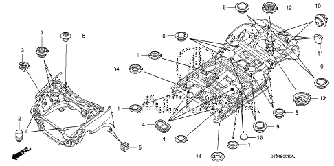 2008 RDX TECH 5 DOOR 5AT GROMMET (FR.) diagram 2008 RDX TECH 5 DOOR 5AT GROMMET (FR.) diagram