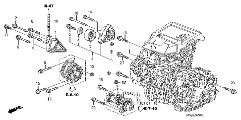 2011 RDX(SH-AWD) 5 DOOR 5AT ENGINE MOUNTING BRACKET diagram