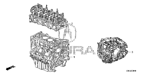 2011 RDX(SH-AWD) 5 DOOR 5AT ENGINE ASSY. - TRANSMISSION ASSY. diagram
