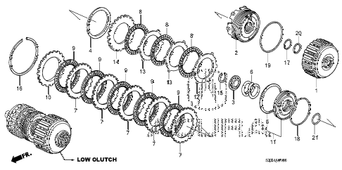 2009 MDX TECHPOWER TAILGATE 5 DOOR 5AT AT CLUTCH (LOW) diagram