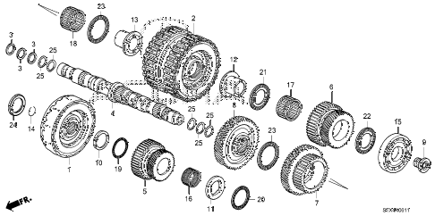 2010 MDX BASE 5 DOOR 6AT AT SECONDARY SHAFT - CLUTCH (LOW/2ND-5TH) (6AT) diagram