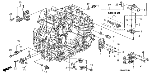 2007 MDX 5 DOOR 5AT AT SENSOR - SOLENOID diagram