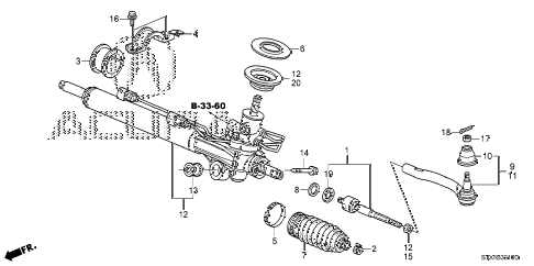 2007 MDX 5 DOOR 5AT P.S. GEAR BOX diagram